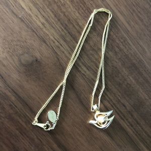 Gold Wish Pearl dove pale pink necklace 17" chain